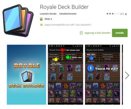 deck builder per mazzo perfetto su clash royale